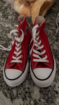 Kids red platform converse
