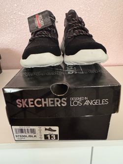 Size 13, Black Skechers Hydrus model #97690L for kids and young boys, size 13