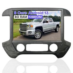 Radio for Chevrolet Silverado GMC Sierra 2014-2019 Radio Upgrade 8+128G with Carplay Android Auto 13.1 Inch Screen GPS Multimedia Player AHD Backup Ca