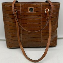Dooney & Bourke Designer Lexington Shopper Brown Animal Leather Tote W/ Interior Pockets handbag