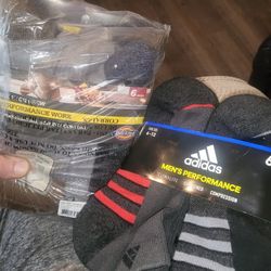 2  6-pack of sock. Dickie's 6pack DRI-TECH SILVER SERIES.  Adidas  6pack LowCut Men's performance.(Buy All 3, Sweatpants, T-shirts And Socks for 70$)