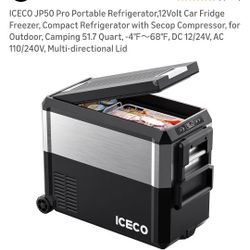 ICECO JP50 Pro Portable Refrigerator,12Volt Car Fridge Freezer, Compact Refrigerator with Secop Compressor, for Outdoor, Camping 51.7 Quart, -4℉～68℉, 