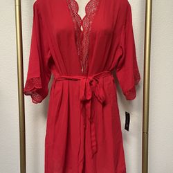 New INC International Concepts Red Robe, Size Small