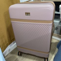 Checked Luggage Medium Pink
