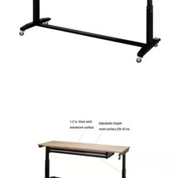 Husky Work Table  W Drawers Adjustable Height 72inch