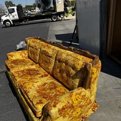 Old velvet couch from the 70s