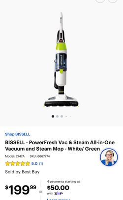 Bissell Power Fresh Vac & Steam All in 1 Vaccum and Steam Mop White/Green
