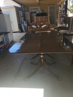 Large Dark Wood Pedestal Dining Table mahogany