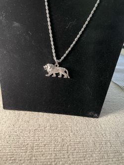 Stirling  silver lion necklace