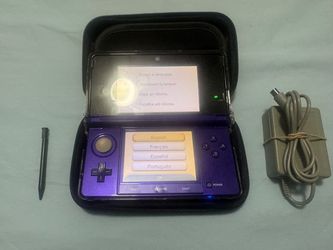 Nintendo 3DS Purple Handheld Console with Accessories