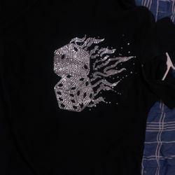 Cropped Swarovski Crystal Hoodie 