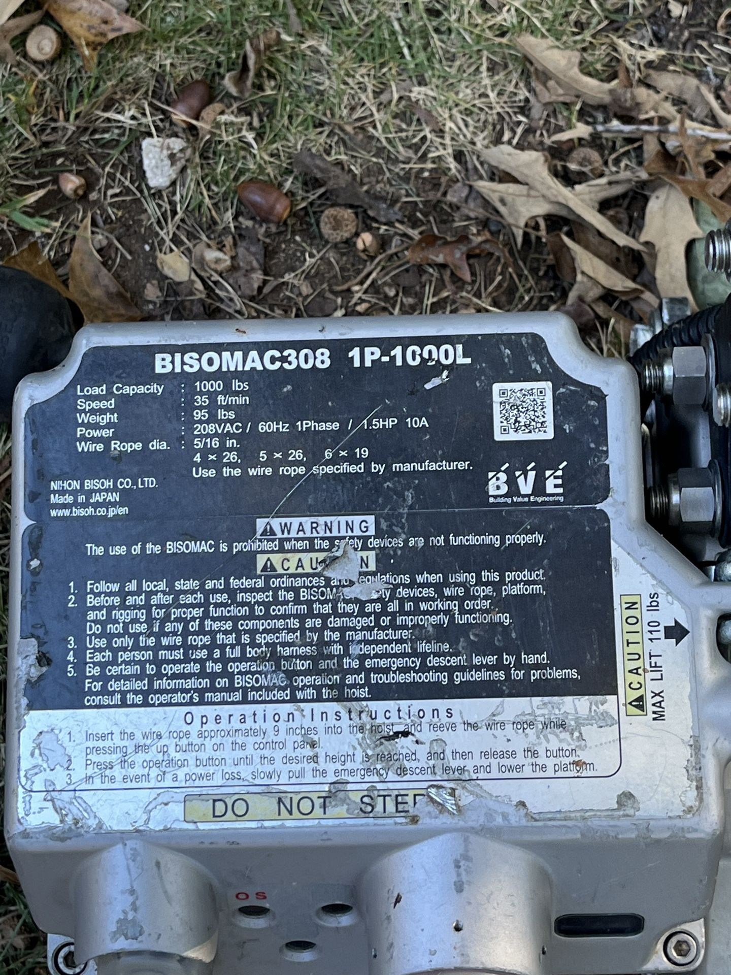 Scaffolding Hoist Bisomac308 1P-1000L