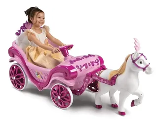Huffy Disney Princess Horse and Carriage Ride-On Toy, 6V