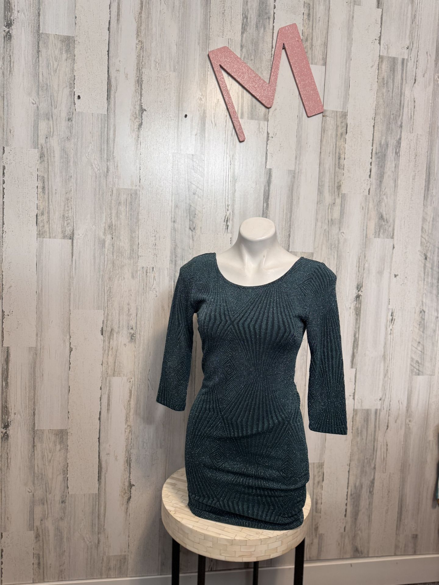 Trixxi Women's Green Metallic Juniors Size 9 Open-Back Bodycon Dress New