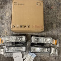 Headlight Assembly 8-Piece Set w/ Turn Signal for Chevy GMC C/K 1994–1999 