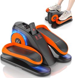 Under Desk Elliptical Machine, Leg Exerciser While Sitting for Seniors with Remote Control & 12-Speeds, Quiet Portable Electric Seated Pedal Exerciser