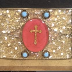 VSA VIRGINS SAINTS &ANGELS Cross And Crystals Belt Buckle.