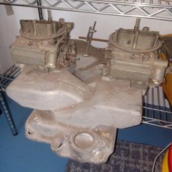 Cross Ram Intake Manifold With Corvette 427 Carbs Small Block Camaro Nova Chevelle El Camino Malibu Monte Carlo