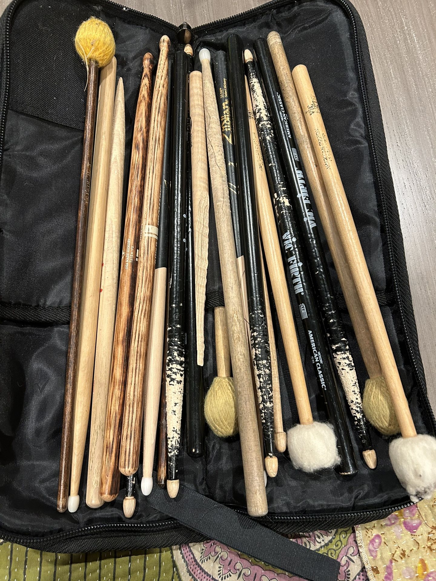 Lot Of Drumsticks And Case