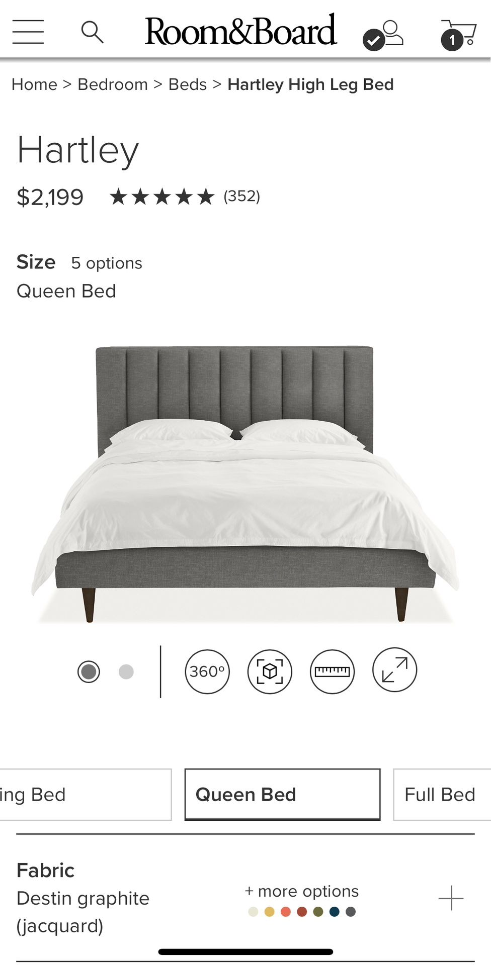 Room & Board Hartley Queen Bed