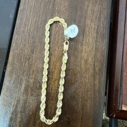 10k Gold SOLID Rope Bracelet 8.5inch, 4mm For A Good Price!!