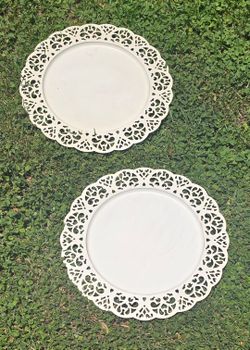 White Lace Dessert Tray/ Plate