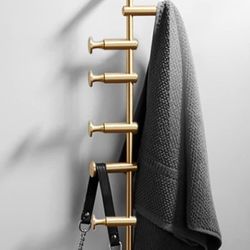 Xuaniiil 24in Wall Mounted Vertical Tree Branch Rotable Towel Or Clothes Rack Brushed Gold 