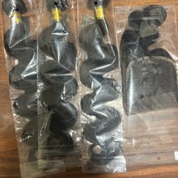 Brazilian Body Wave 3 Bundles Human Hair With 5*5 Closure Hand Tied × 1