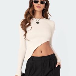 Edikted Asymmetrical Long Sleeve Top