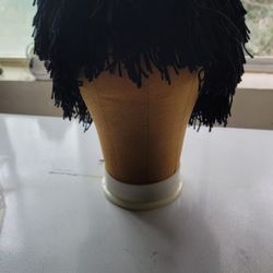 Black yarn Halloween costume wig 