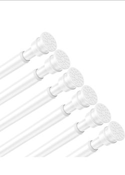Tension Curtain Rod 26 to 48 Inch Adjustable Tension Rods 6 Pack Expandable