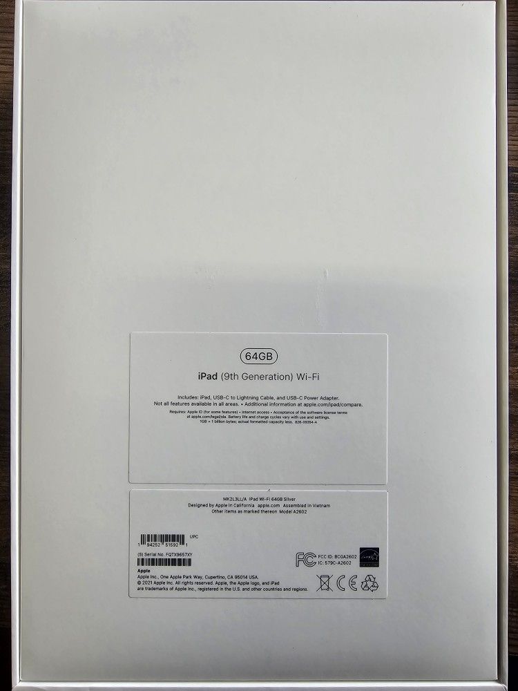 IPad 9th Generation 64GB Silver