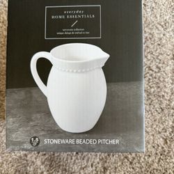 Stoneware Beaded Pitcher – 1.5 Qt (New)