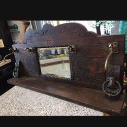 “ Gorgeous“  Rustic Solid Wood ” Wall frame with Mirror / ANTIQUE!!! ABSOLUTELY BEAUTIFUL.