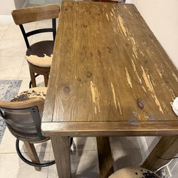 Solid Wood Rustic Dining Table – 5ft Farmhouse Style