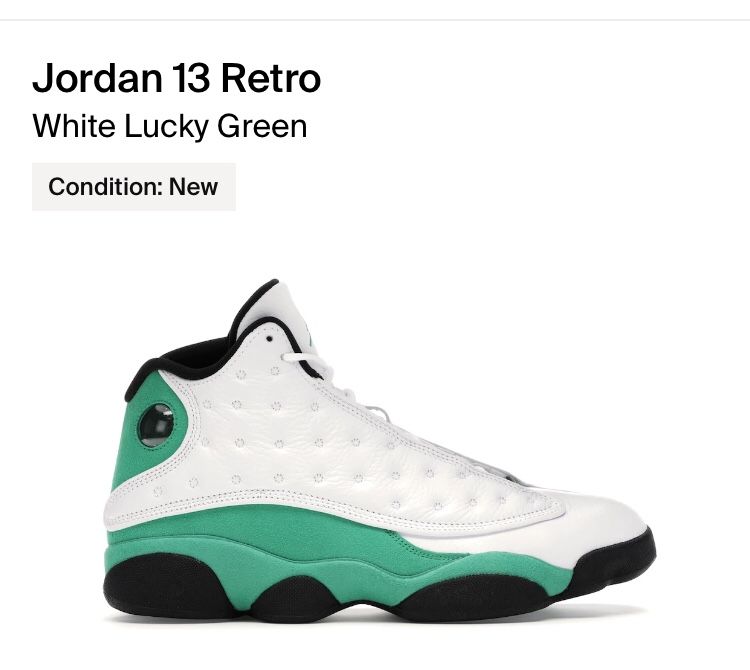 Air Jordan 13 Retro Lucky Green Sz 13