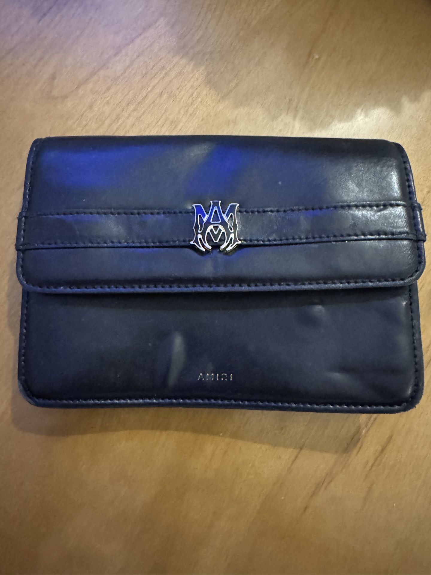Amiri Leather Small Wallet Black Bag