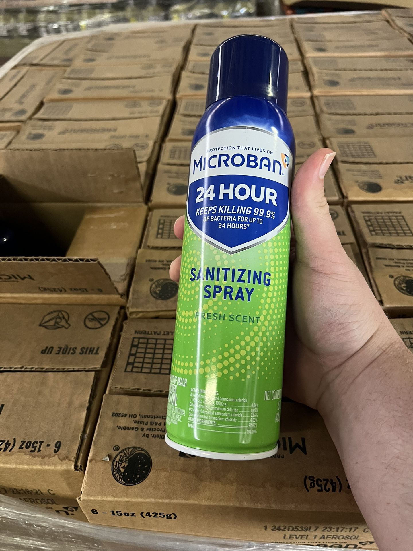 $15 A Case!! Microban 24 Disinfecting Spray Fresh Scent 