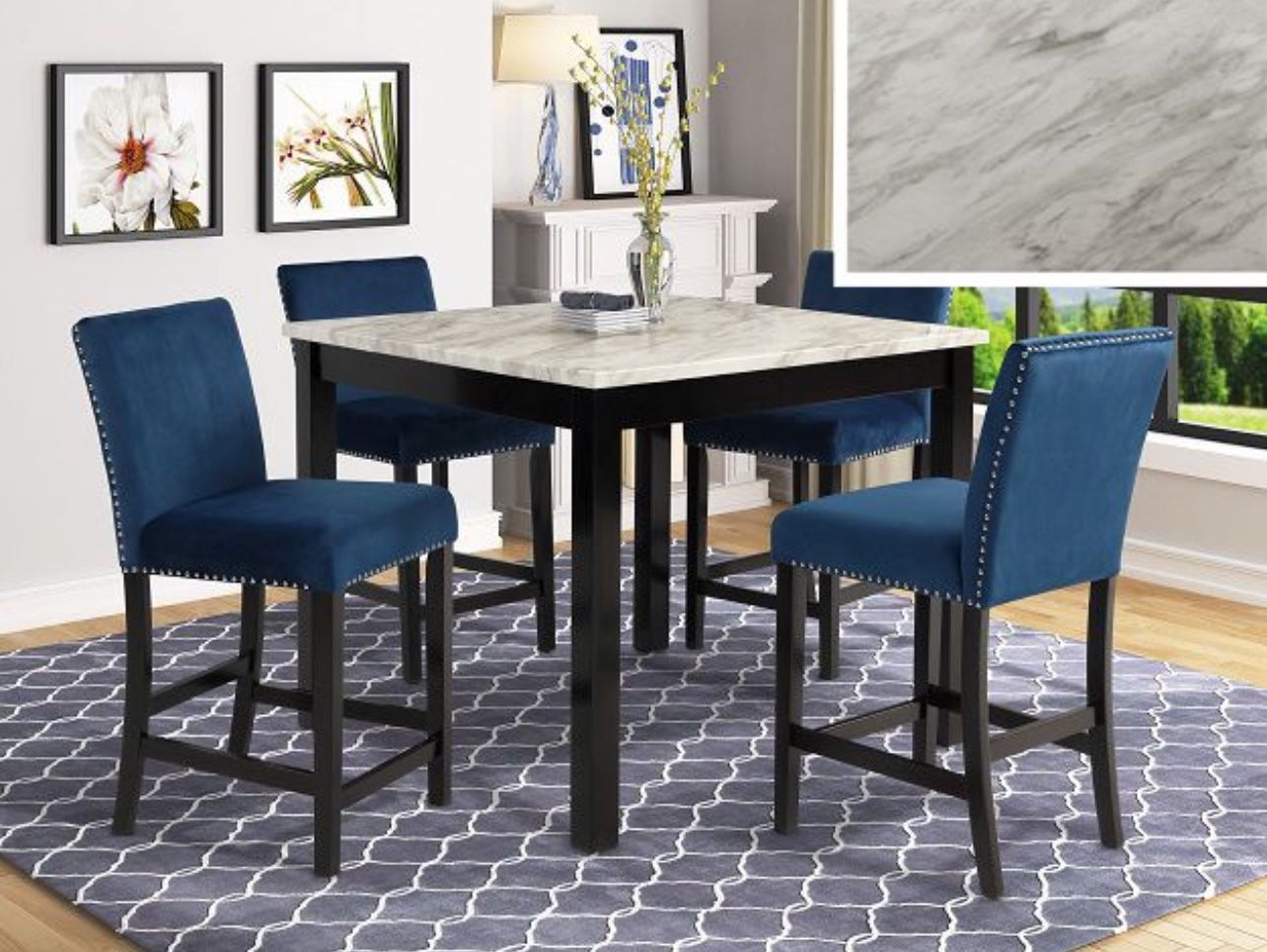 45% Sale!!! Height Counter Dining Table & 4 Chairs 