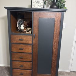 Refinished Antique Solid Oak Cabinet