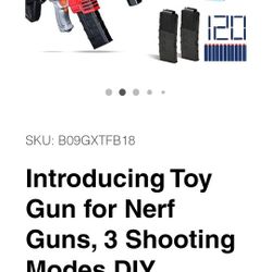 Introducing Toy Gun for Nerf Guns, 3 Shooting Modes DIY Customized Toy Gun Foam

