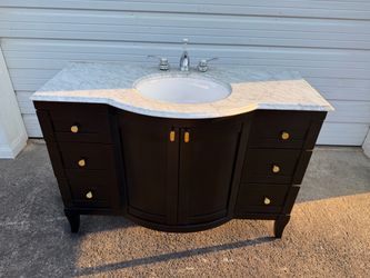 48" Empire Malibu 100 Solid Wood Bathroom Vanity w/ Marble Top
