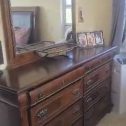 Mirror, Dresser, Night Stand, & Bed frame 