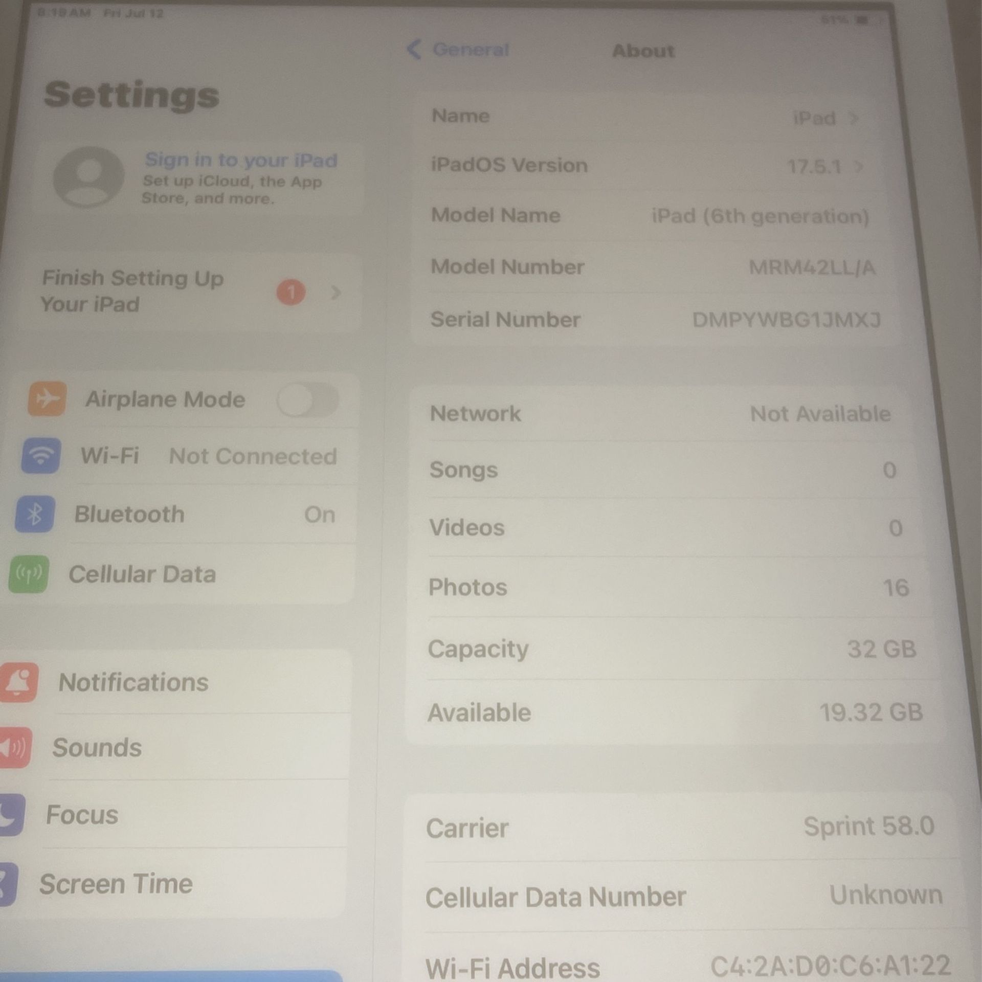 iPad 6th Generation 32GB