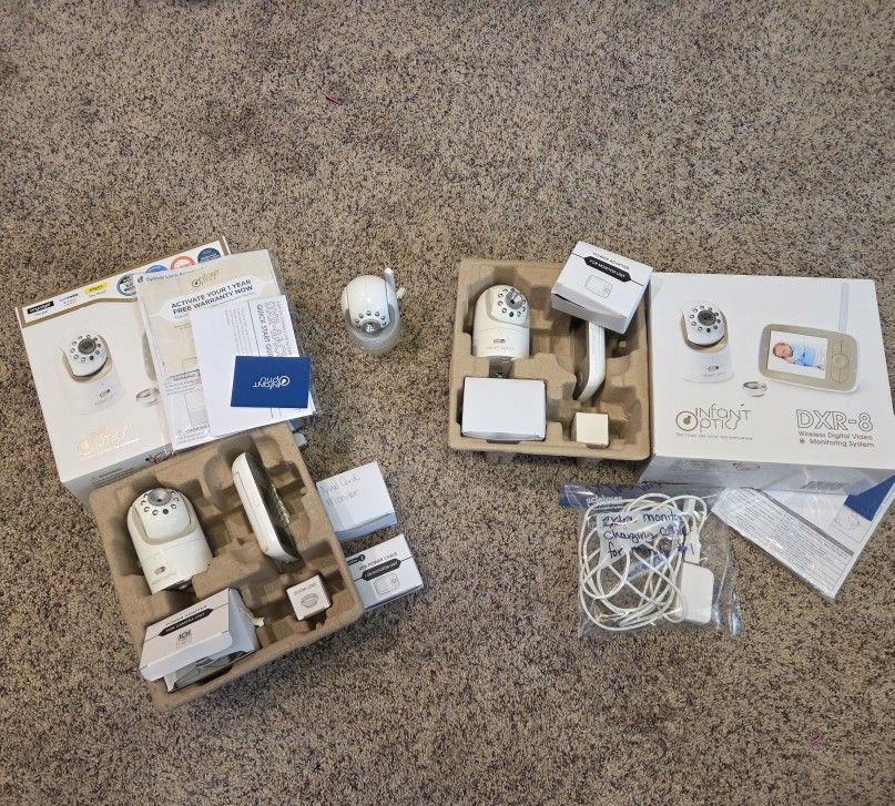 2 Sets Of Infant Optics DXR-8 Baby With 3 Camera Monitor