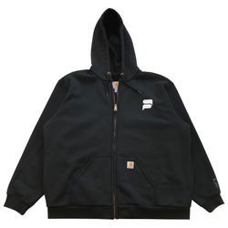 Carhartt Hoodie Mens XL Black Thermal Jacket Sweatshirt Rain Defender 100632 Y2K