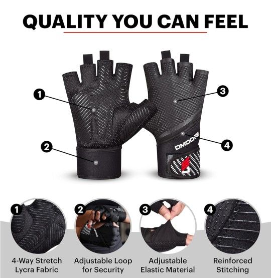 New Fitness Workout Gloves - Gym Gloves for Weightlifting, Training, Pull-ups, and Fitness - Weight Lifting Gloves for Men & Women