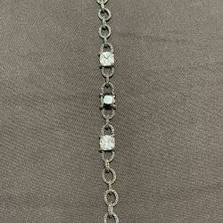 Sterling Silver Marcasite And Cubic Zirconia Bracelet 