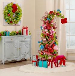 New 5 Foot LED Bright Whimsical Grinch Tree