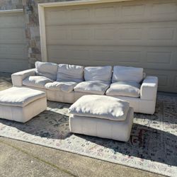 Large Modular Sectional Sofa w/ Ottoman - Very Comfortable